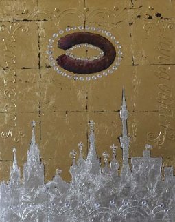 U.F.O. Over Moscow II 2014 Original Painting - Alex Khomsky U.F.O. Over Moscow II 2014 Original Painting - Alex Khomsky