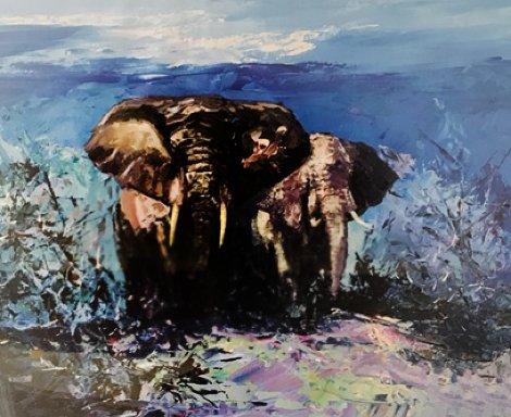 Night Elephants Limited Edition Print - Mark King