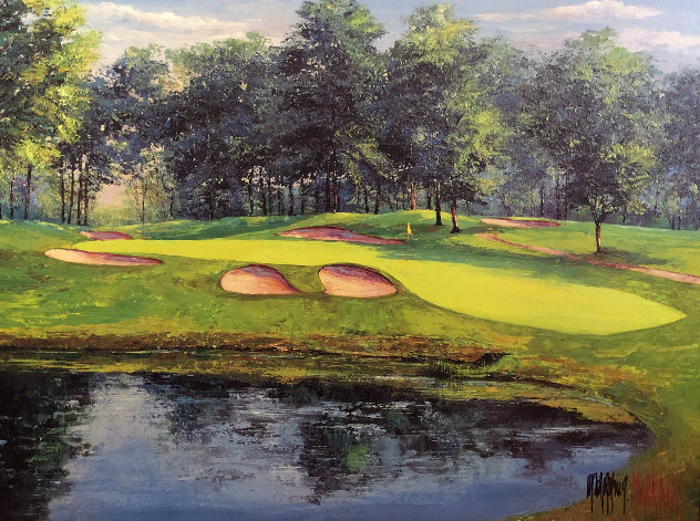 Mastering the 17th Hole - Golf Limited Edition Print by Mark King
