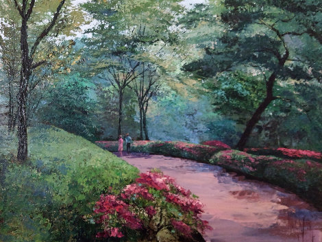 Spring Promenade 1994 42x54 Huge Original Painting - Mark King