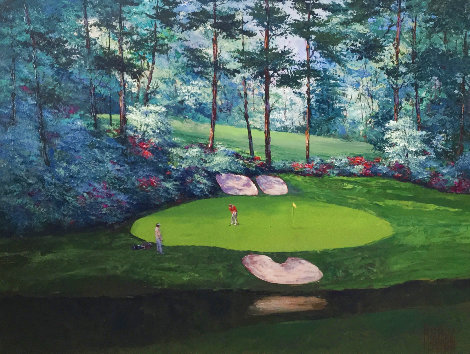 Augusta #12 - Amen Corner 2013 41x51 Huge - Golf Original Painting - Mark King