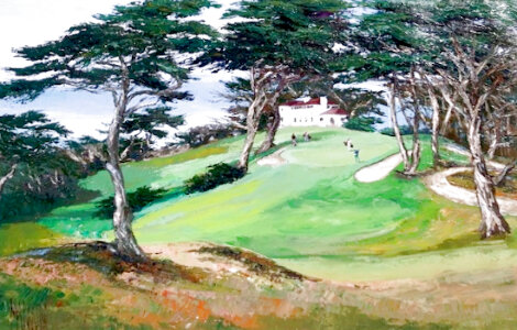 Cypress Pt. Club House #18 58x45 - Huge -Pebble Beach, California - Golf Original Painting - Mark King