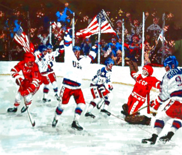 Golden Goal 1981 U.S. Vs Russia - Hockey Limited Edition Print by Mark King