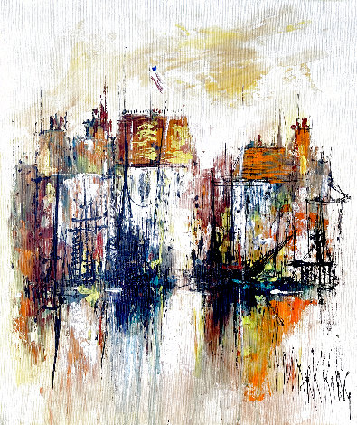 Untitled Cityscape 24x20 - Very Early Work - Paris, France Original Painting - Mark King