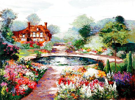 An English Water Garden 1991 - Huge Limited Edition Print - Mark King