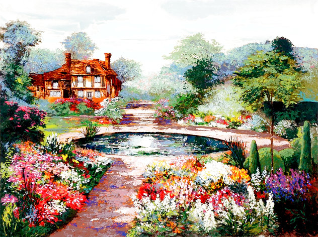 An English Water Garden 1991 - Huge Limited Edition Print by Mark King