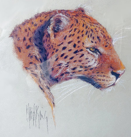 Untitled Leopard 23x26 Original Painting - Mark King