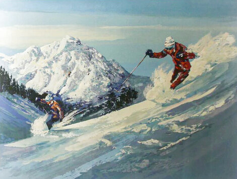 Two Powder Skiers 1985 - Huge Limited Edition Print - Mark King