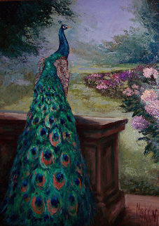 Peacock Glory 2007 47x33 Original Painting - Mark King Peacock Glory 2007 47x33 Original Painting - Mark King