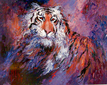 Tiger 2005 29x39 Original Painting - Mark King Tiger 2005 29x39 Original Painting - Mark King