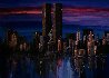 Twin Towers: Midnight Reflections 42x54 - Huge - New York  - NYC Original Painting by Mark King - 2