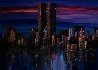 Twin Towers - Midnight Reflections New York 42x54 Original Painting by Mark King - 0 Twin Towers - Midnight Reflections New York 42x54 Original Painting by Mark King - 0