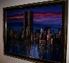 Twin Towers: Midnight Reflections 42x54 - Huge - New York  - NYC Original Painting by Mark King - 1