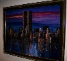 Twin Towers - Midnight Reflections New York 42x54 Original Painting by Mark King - 1 Twin Towers - Midnight Reflections New York 42x54 Original Painting by Mark King - 1