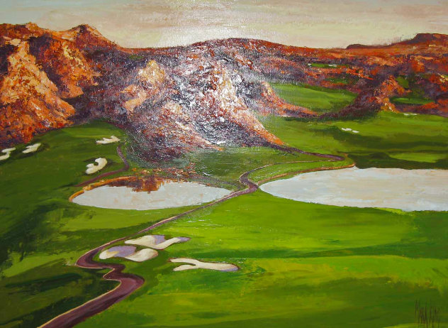 Wolf Creek Golf Course #1, #8 and #9 Holes 2008 36x46 - Huge - Utah Original Painting by Mark King