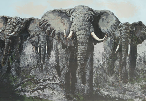 Elephant Stand 33x45 Huge Limited Edition Print - Mark King