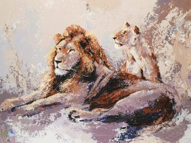 Resting Lions 2009 Limited Edition Print by Mark King