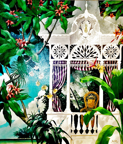 Old Key West Acrylic Painting 1982 62x56 - Huge - Florida Original Painting - John Kiraly
