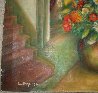 Vase With Flowers And Interior 1940 40x34 Huge Original Painting by Moise Kisling - 2