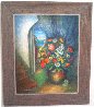 Vase With Flowers And Interior 1940 40x34 Huge Original Painting by Moise Kisling - 7