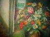 Vase With Flowers And Interior 1940 40x34 Huge Original Painting by Moise Kisling - 8