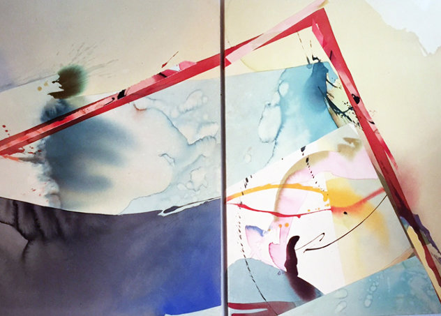 Salt and Pepper A and B Diptych 1982 40x104 - Huge Mural Size Original Painting by Peter Kitchell
