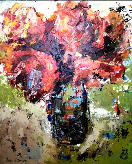 Afternoon Red 48x48 Super Huge Original Painting - Julia Klimova Afternoon Red 48x48 Super Huge Original Painting - Julia Klimova