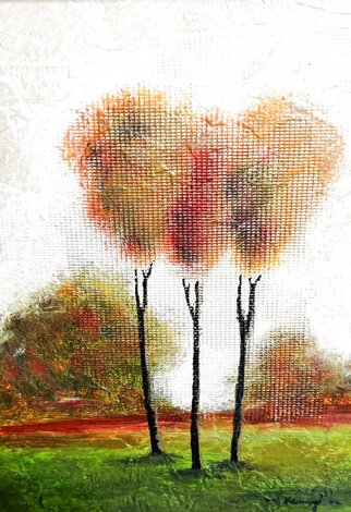 A Walk in the Park II 2002 16x13 Oil on Canvas - Signed Twice Original Painting - Mike Klung