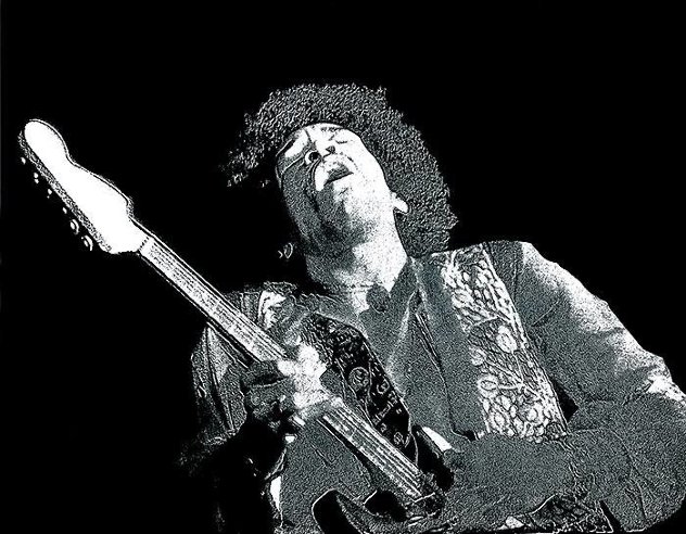 Hendrix Winterland HS - Huge Limited Edition Print by Robert Knight