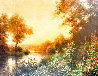 Sunset at the Risle Valley 1890 35x43 - Huge - France Original Painting by Louis Aston Knight - 0