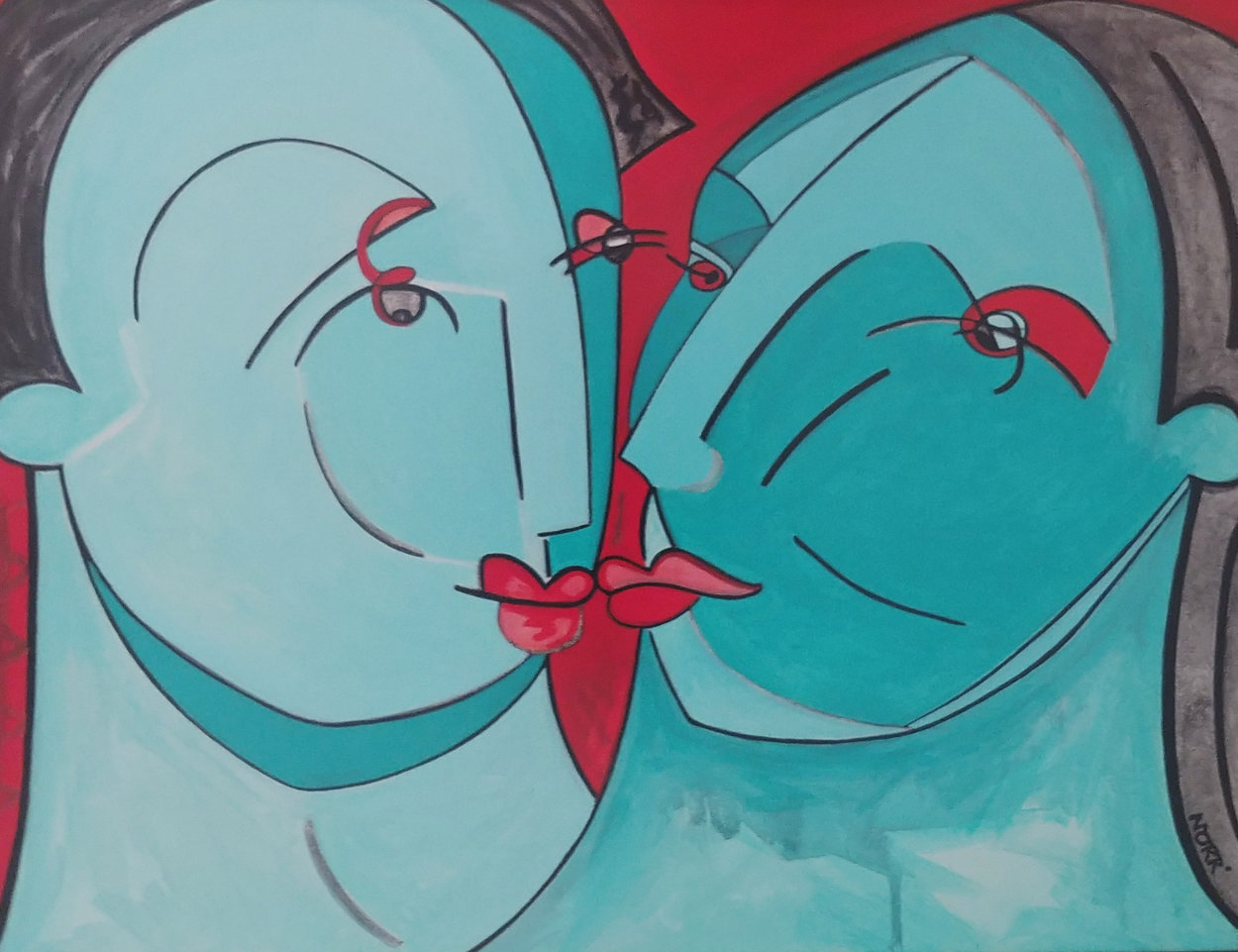 Kisses For You 1999 24x28 Original Painting by Daniel Knorr Kisses For You 1999 24x28 Original Painting by Daniel Knorr