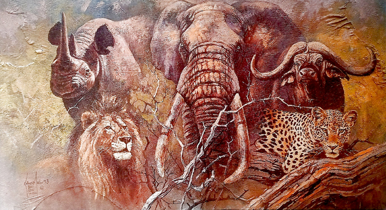 Big Five Series Africa Big Five 1996 Limited Edition Print by Kobus Moller