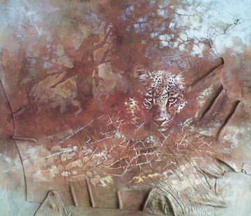 Leopard Study 41x35 Huge Original Painting - Kobus Moller