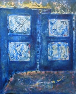 Blue Transition 2009 78x67 Original Painting - Horst Kohlem Blue Transition 2009 78x67 Original Painting - Horst Kohlem