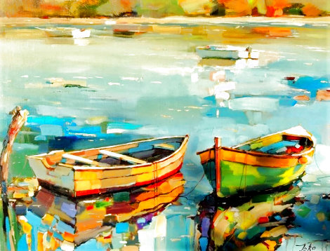 Boats 2018 24x32 Original Painting - Georgi Kolarov
