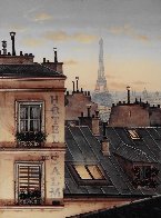 Eiffel Tower At Dusk 2000 30x24 Paris Original Painting by Liudimila Kondakova - 0