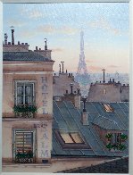 Eiffel Tower At Dusk 2000 30x24 Paris Original Painting by Liudimila Kondakova - 1