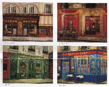 Chez Julien: 4 Framed Sidewalks of Paris Suite 2002 Limited Edition Print - Liudmila Kondakova