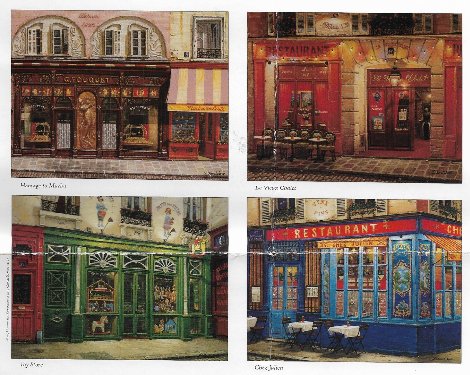 Chez Julien: 4 Framed Sidewalks of Paris Suite 2002 Limited Edition Print - Liudmila Kondakova
