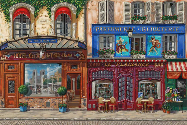 油絵「パリの午後 ― Rue de l’Escargot」 Parisian Fantasy l'Escargot 2000 - France by Liudmila Kondakova