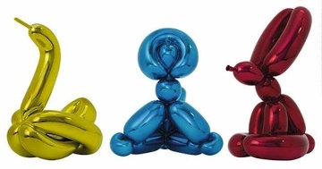 Balloon Animals, Set of 3: Swan, Monkey and Rabbit Sculptures 2017 11 in Sculpture - Jeff Koons Balloon Animals, Set of 3: Swan, Monkey and Rabbit Sculptures 2017 11 in Sculpture - Jeff Koons