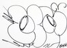 Untitled Floral 2024 9x12 - Pen Drawing Drawing by Jeff Koons - 0