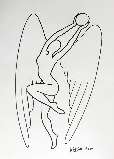 Pearl of Wisdom Drawing 2000 18x13 Drawing - Mark Kostabi
