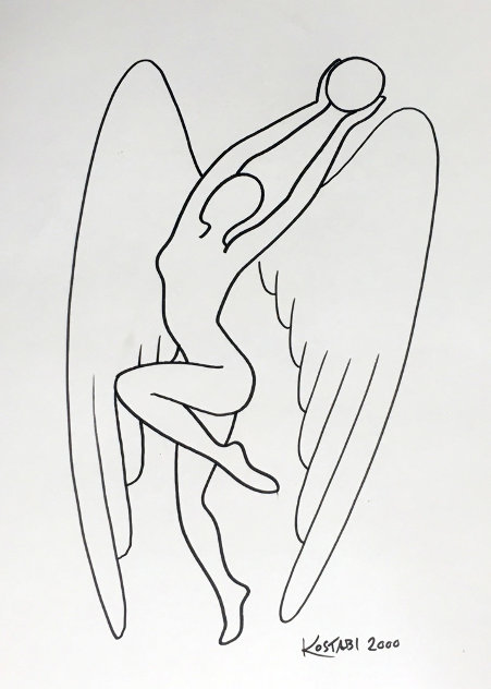 Pearl of Wisdom Drawing 2000 18x13 Drawing by Mark Kostabi