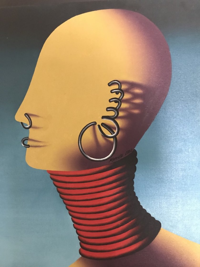 A La Mode 22x18 Original Painting by Mark Kostabi A La Mode 22x18 Original Painting by Mark Kostabi