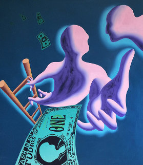 And Then What 1988 64x64 Original Painting - Mark Kostabi And Then What 1988 64x64 Original Painting - Mark Kostabi