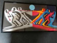 Tug of War 1990 Huge 24x48 Limited Edition Print by Mark Kostabi - 1 Tug of War 1990 Huge 24x48 Limited Edition Print by Mark Kostabi - 1