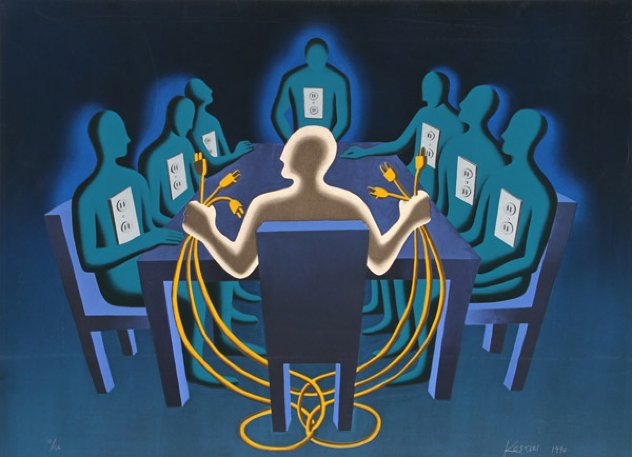 Current Exchange 1990 Limited Edition Print by Mark Kostabi