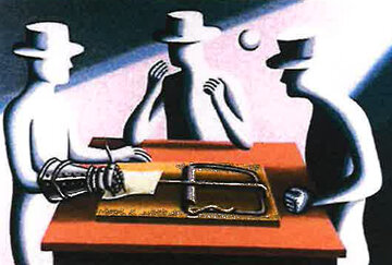 Art of the Deal Iron Fist 1993 38x26 Limited Edition Print - Mark Kostabi Art of the Deal Iron Fist 1993 38x26 Limited Edition Print - Mark Kostabi