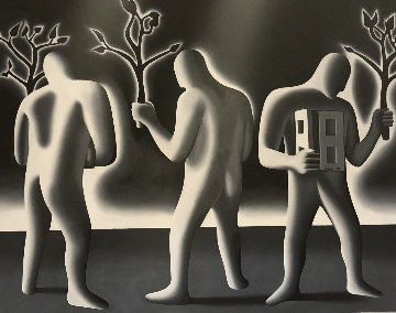 Symbolic, Imaginary And the Real 1988 68x88 Huge Original Painting - Mark Kostabi